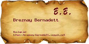 Breznay Bernadett névjegykártya